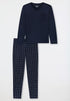 SCHIESSER Heren pyjama - nachtblauw - S