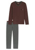 SCHIESSER Heren pyjama V-hals - wijnrood - M