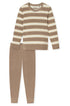 SCHIESSER Dames pyjama - taupe/streep - XXL