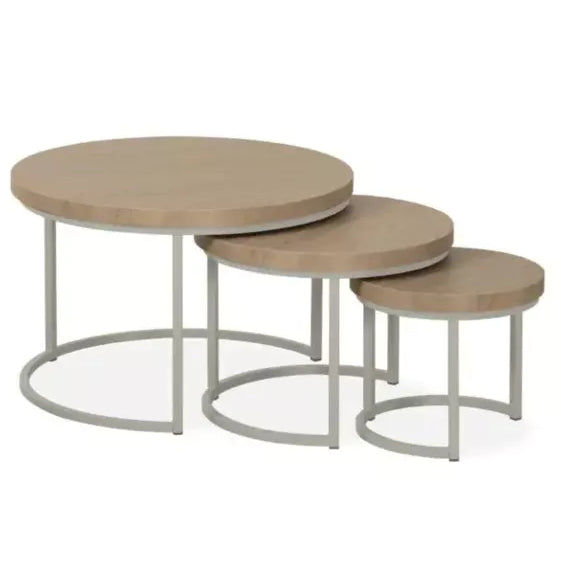 HUGO Set 3 salontafels - misty oak/ stonegrey