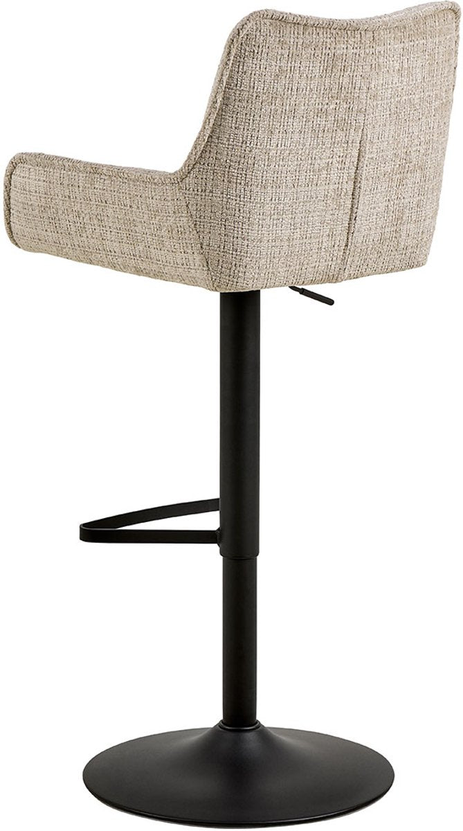 EDDIE Barstoel - beige juto 4/ steel matt black