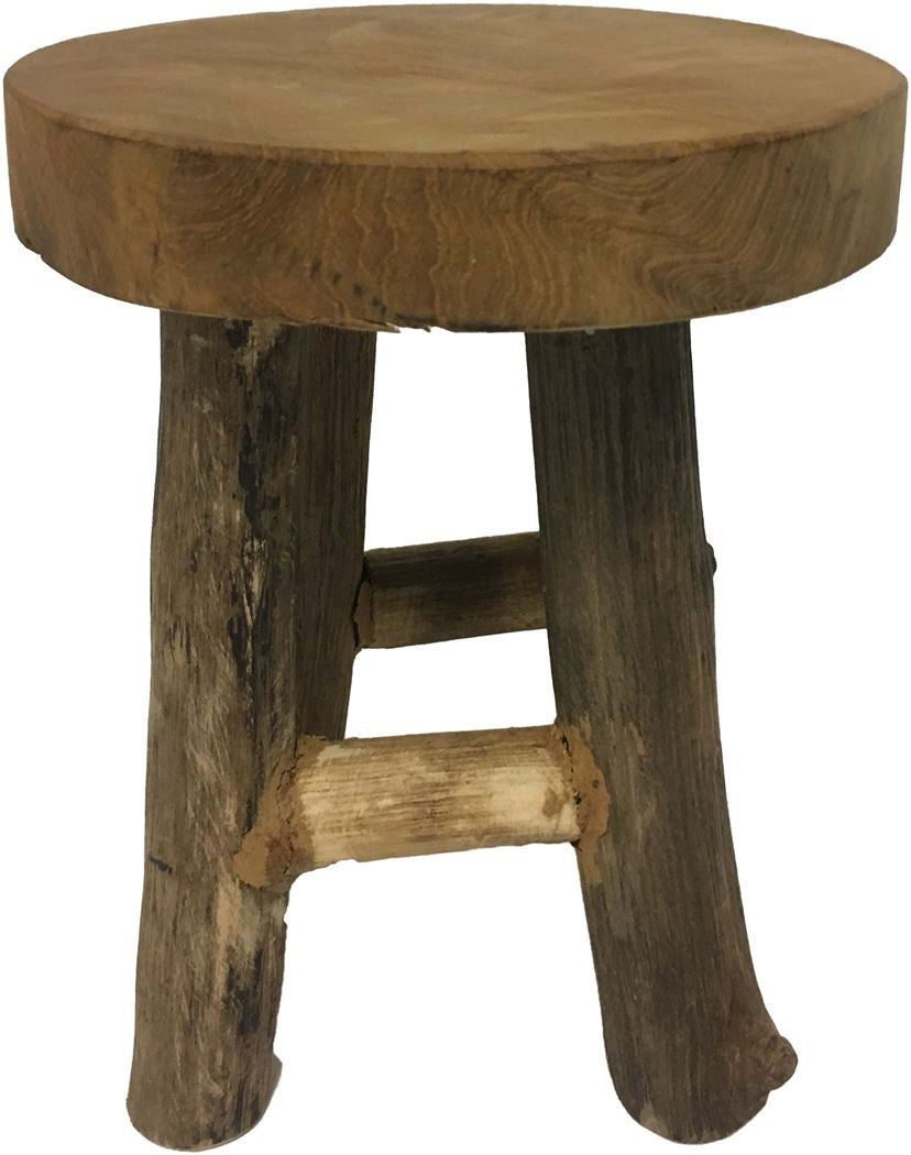 Deco kruk teak - 15x17cm - naturel