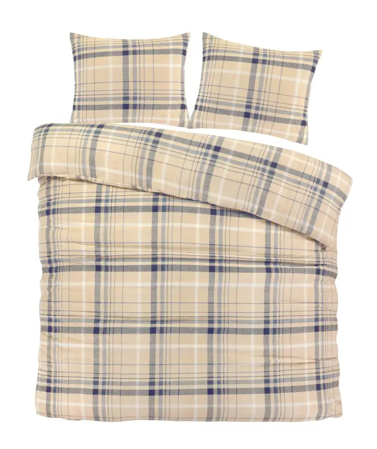 SOLDEN Dekbedovertrek flanel 240x200/220 - beige