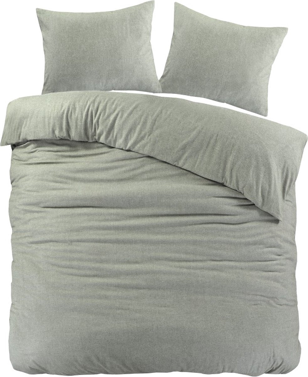 BRIENZ Dekbedovertrek flanel 240x200/220 - groen
