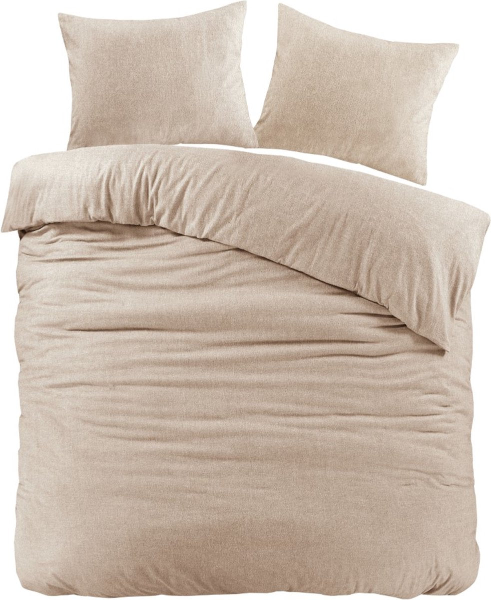 BRIENZ Dekbedovertrek flanel 240x200/220 - zand