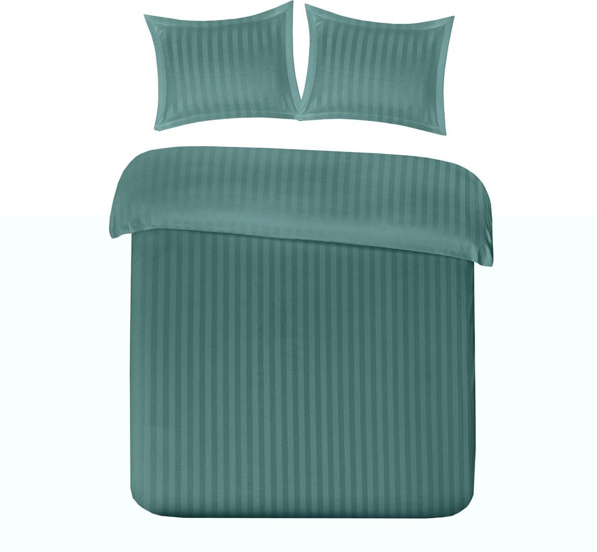 Dekbedovertrek satijnstreep 240x200/220 - groen