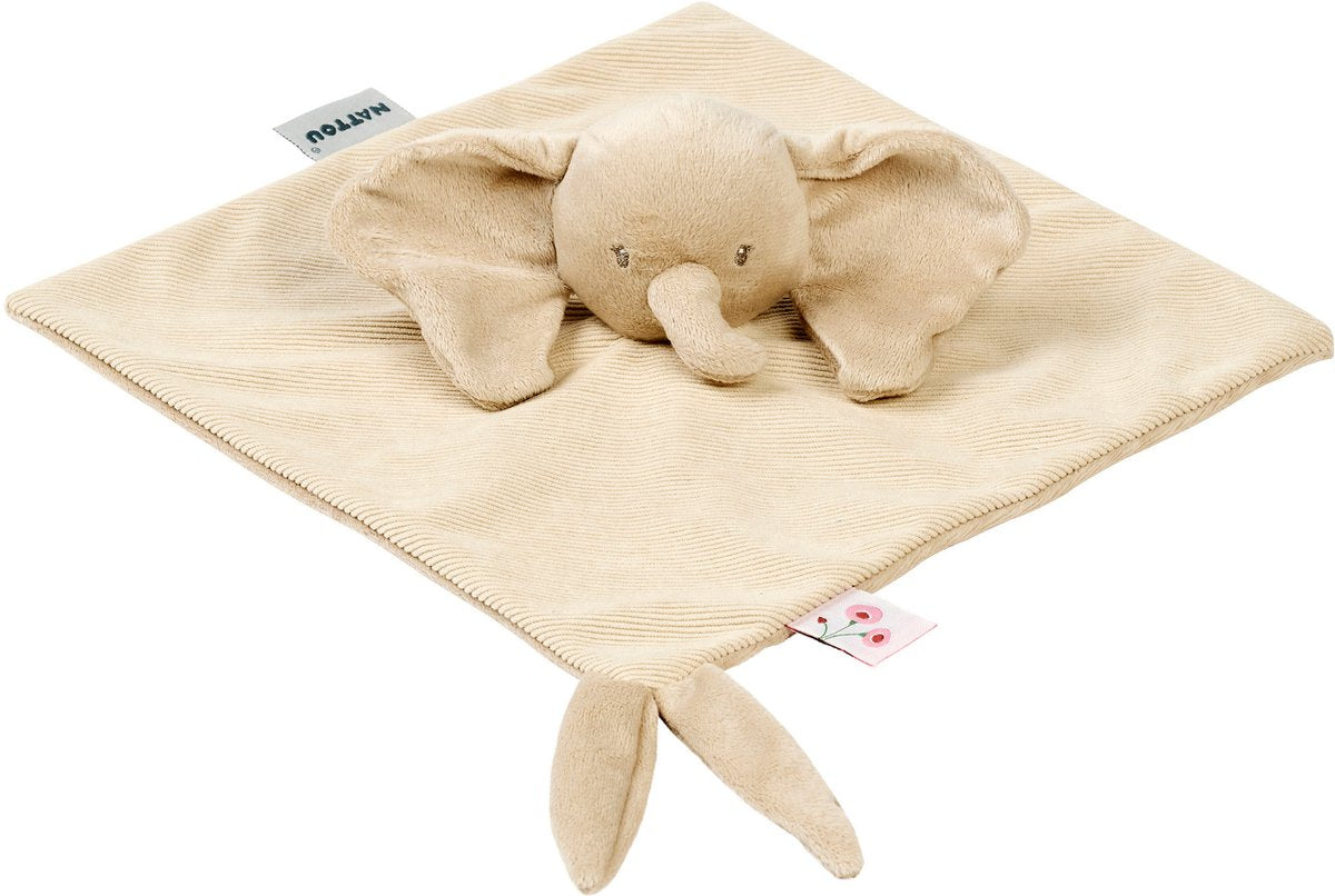 NATTOU Fanfan doudou olifant - corduroy zand
