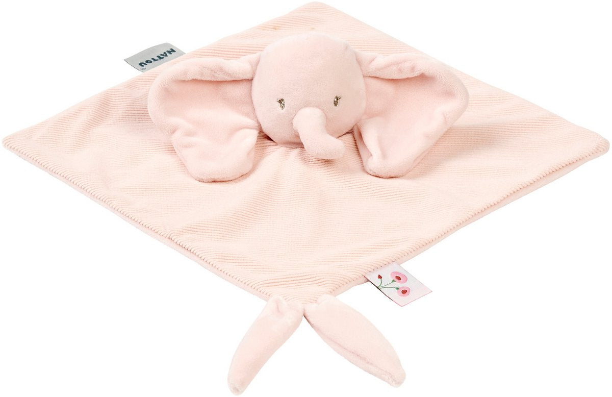 NATTOU Fanfan doudou olifant - corduroy roze