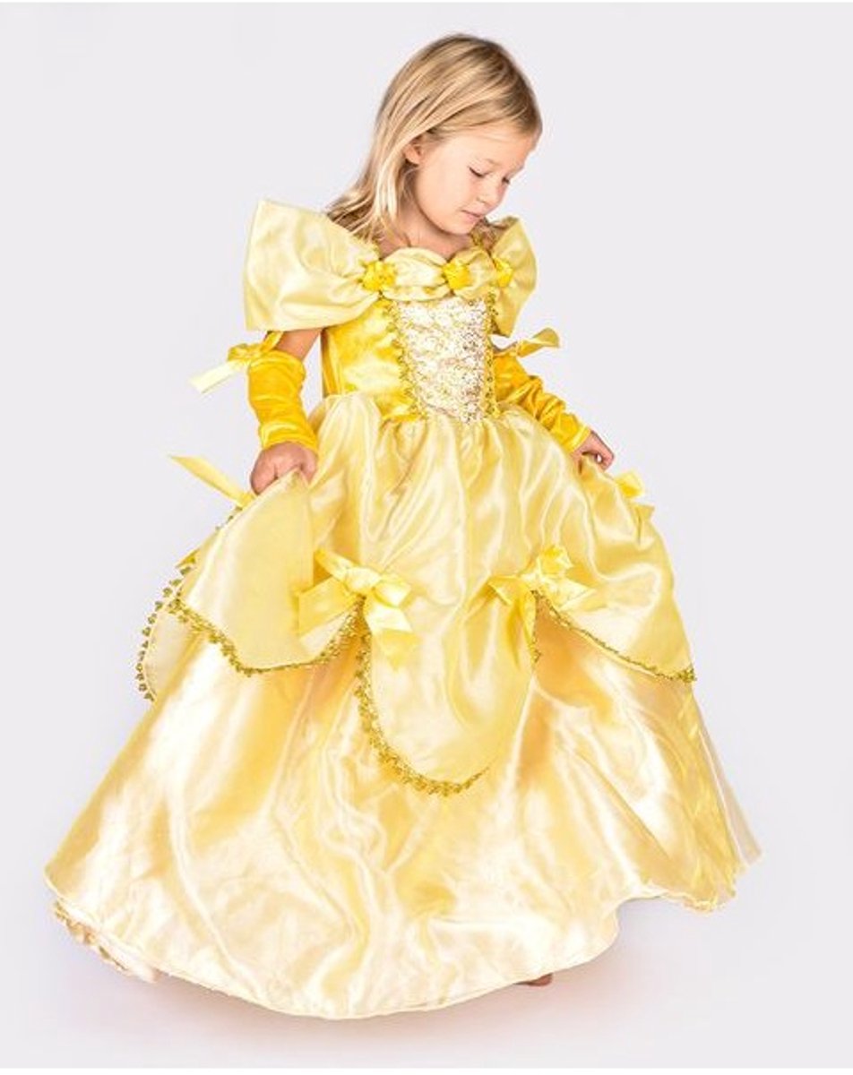 DEN GODA FEN Verkleedjurk geel met accessoires - 4/6jaar