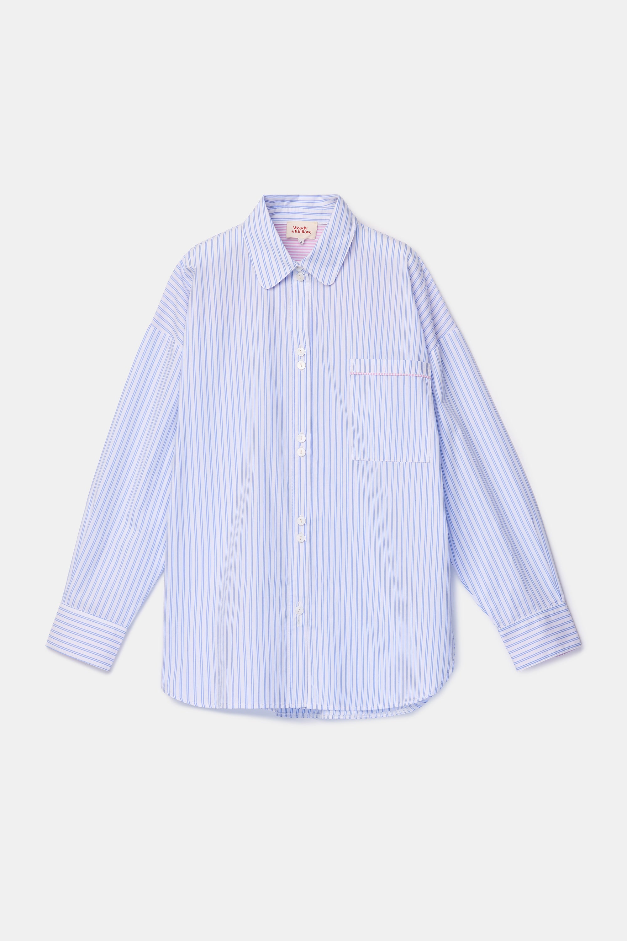 WOODY Kirilove meisjes shortama - blauw gestreept - 16j.