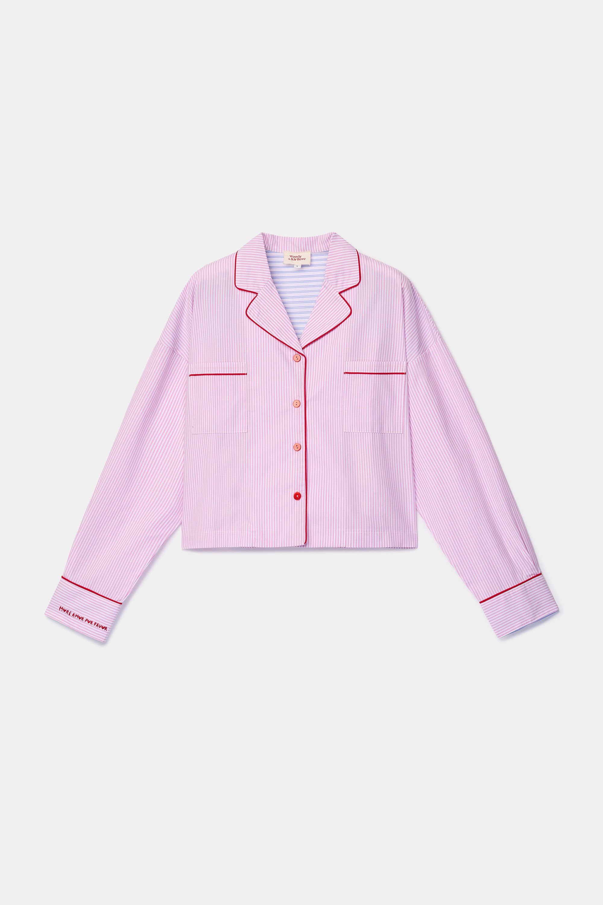 WOODY Kirilove meisjes pyjama - roze gestreept - 12j.
