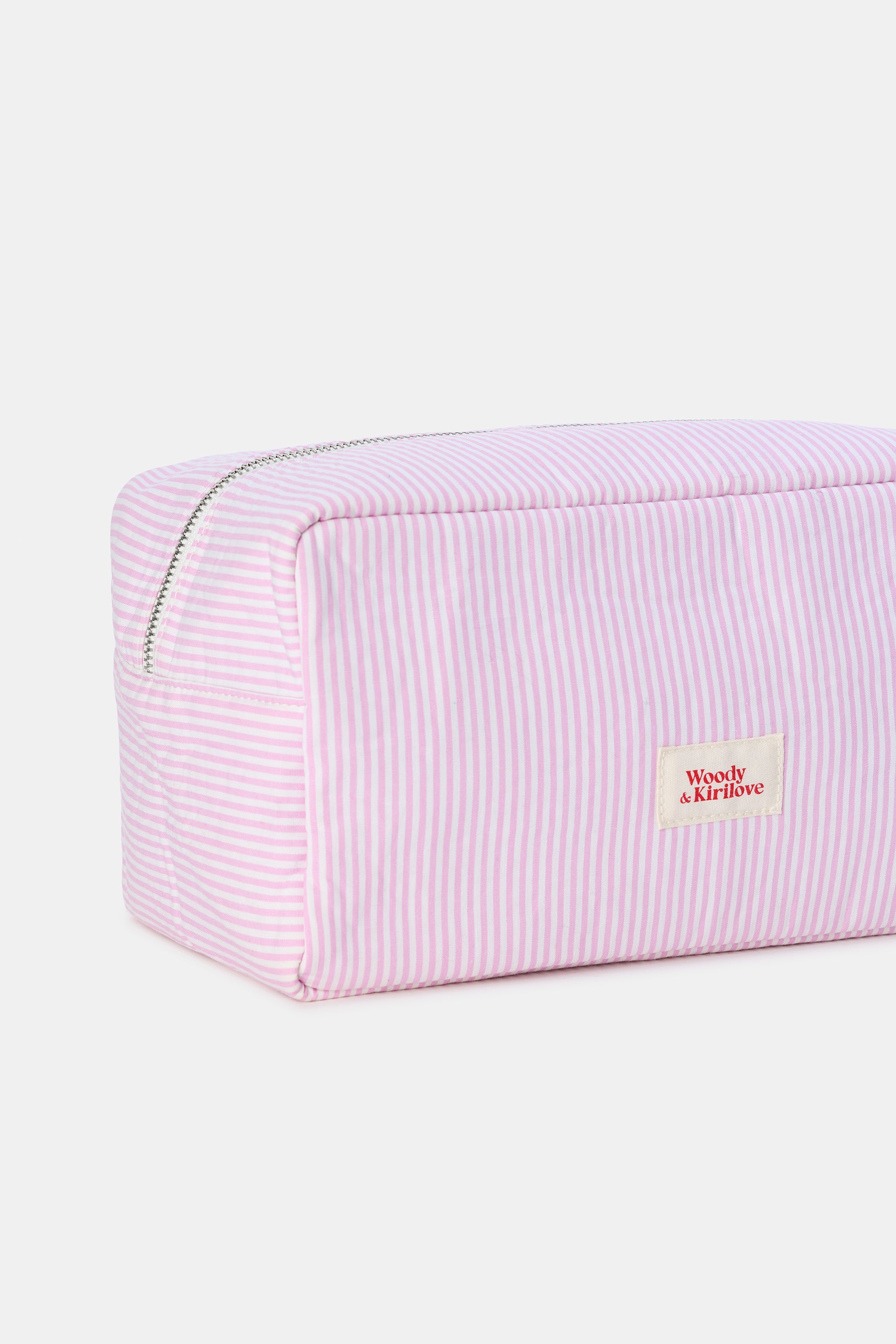 WOODY Kirilove toilettas - roze gestreept