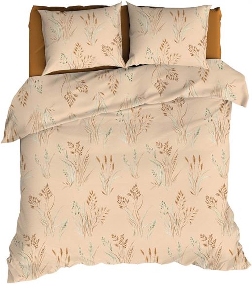 ROMANETTE Les Alpes Dekbedovertrek flanel - 140x200cm - peach/terra