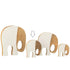 JLINE Olifanten in mangohout 16x2.5x14cm - wit/ naturel - M