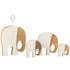 JLINE Olifanten in mangohout 28x4x25cm - wit/ naturel - XL