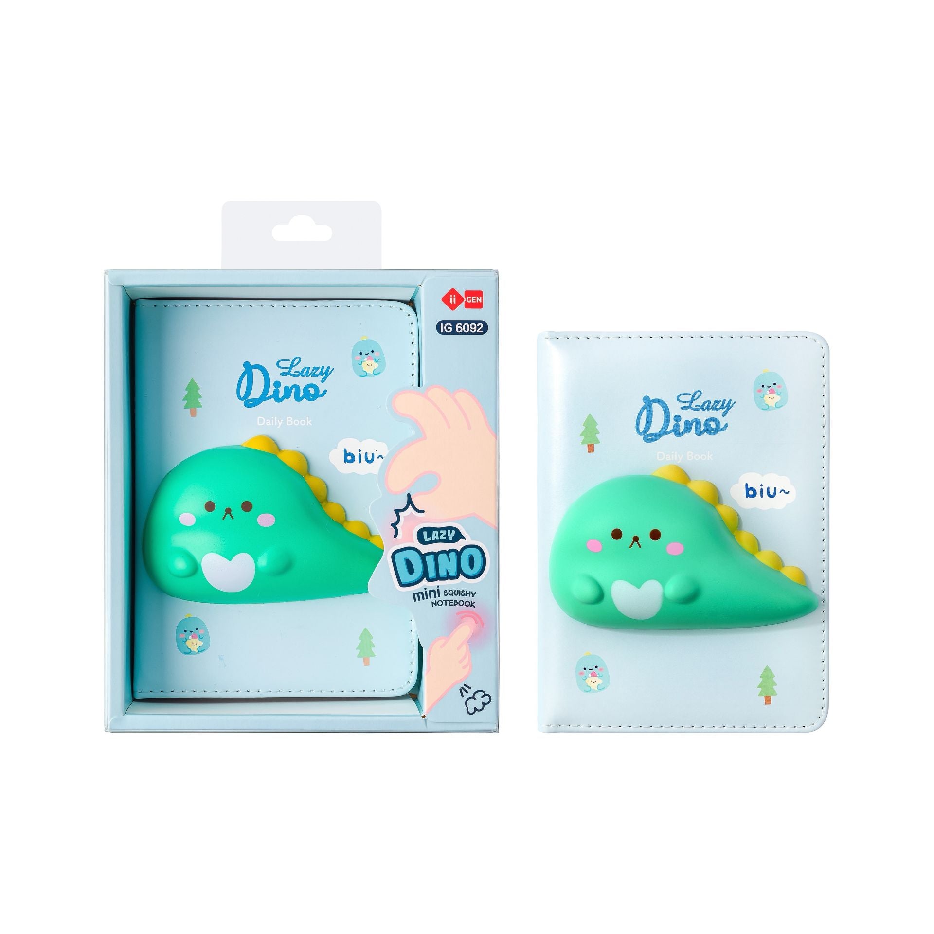 LAZY STARS Squishy notitieboek - dinosaur