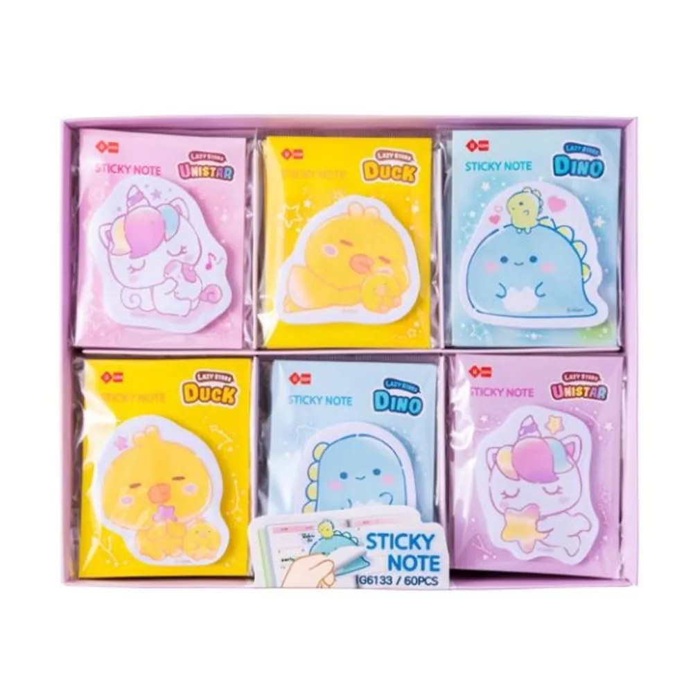 LAZY STARS Sticky notes 60vel - ass.  (prijs per stuk)