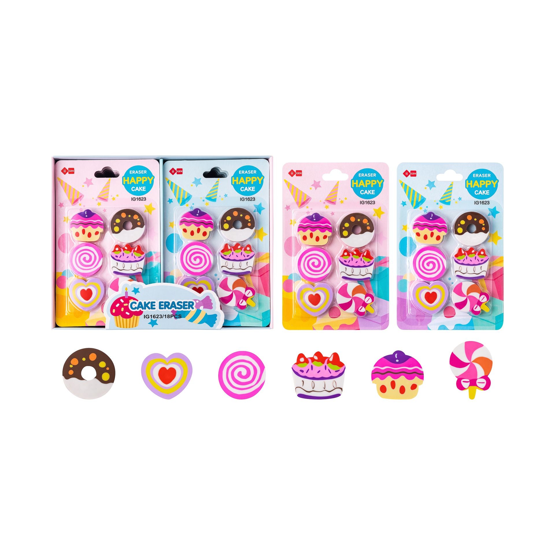 TPR Gum taart design - ass.  (prijs per stuk)