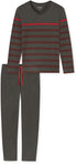 SCHIESSER Heren pyjama - donkergrijs/streep - M