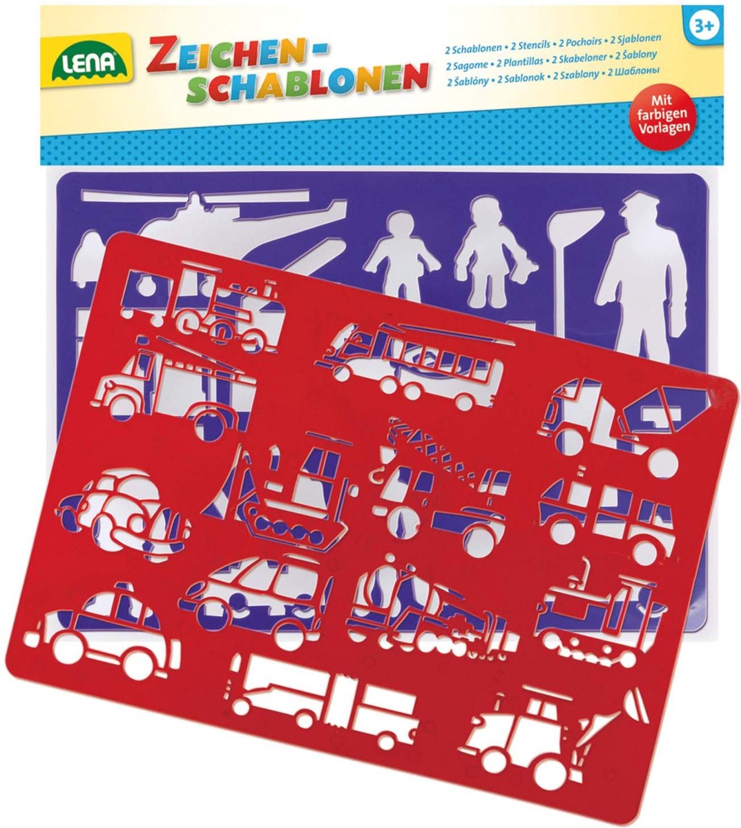 LENA Tekensjablonen - voertuigen en mensen