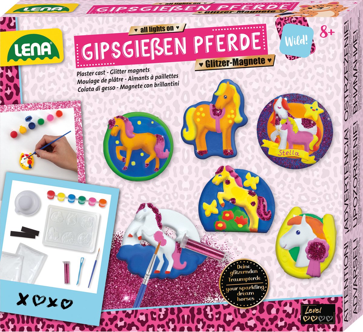 LENA Gipsgieten - paarden glitter magneten