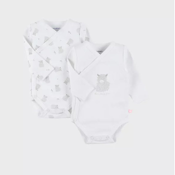 NOUKIES Body crossover lange mouw 2st.- wit - 00M