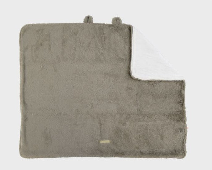 NOUKIES Dekentje 75x100cm - fake fur/kaki