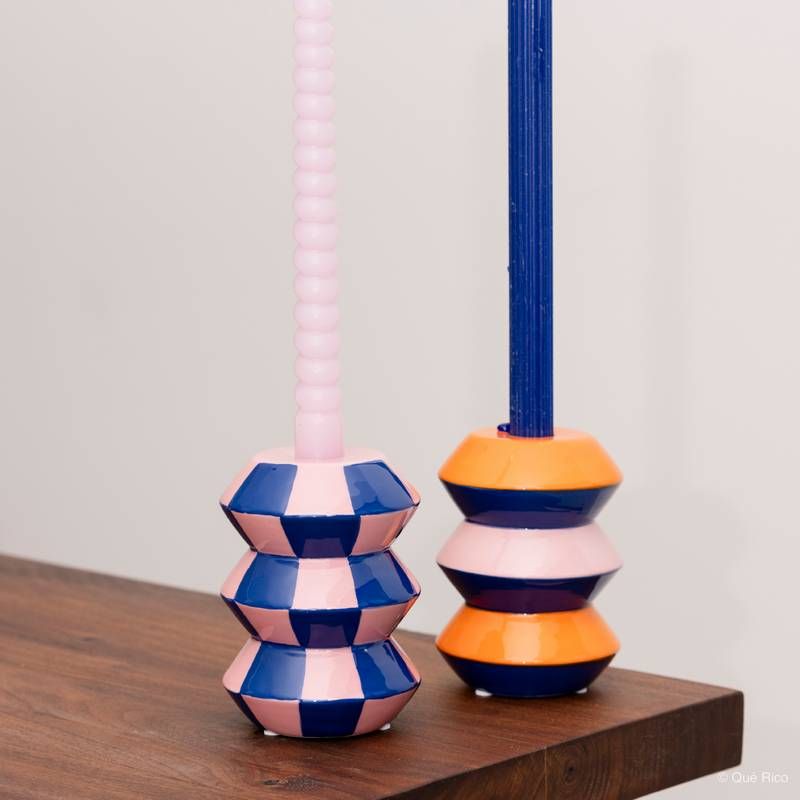 QUE RICO Baltasar kaarsenhouder - crazy squares