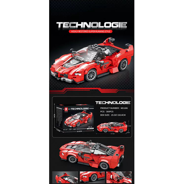 REOBRIX Bouwpakket racing car rood - 360st. 10113090   3116505