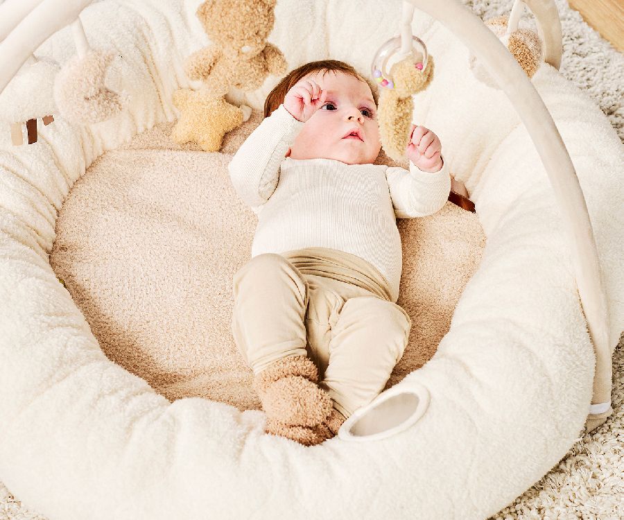 NATTOU Teddy Speelmat m/gewatteerde rand - 90x90cm - beige