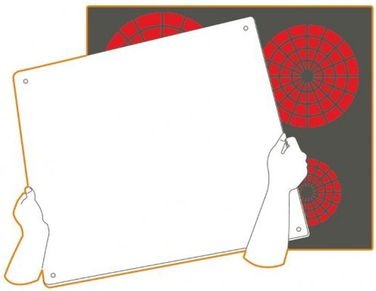 PEBBLY Beschermplaat voor kookplaat - 57x50cm - zwart