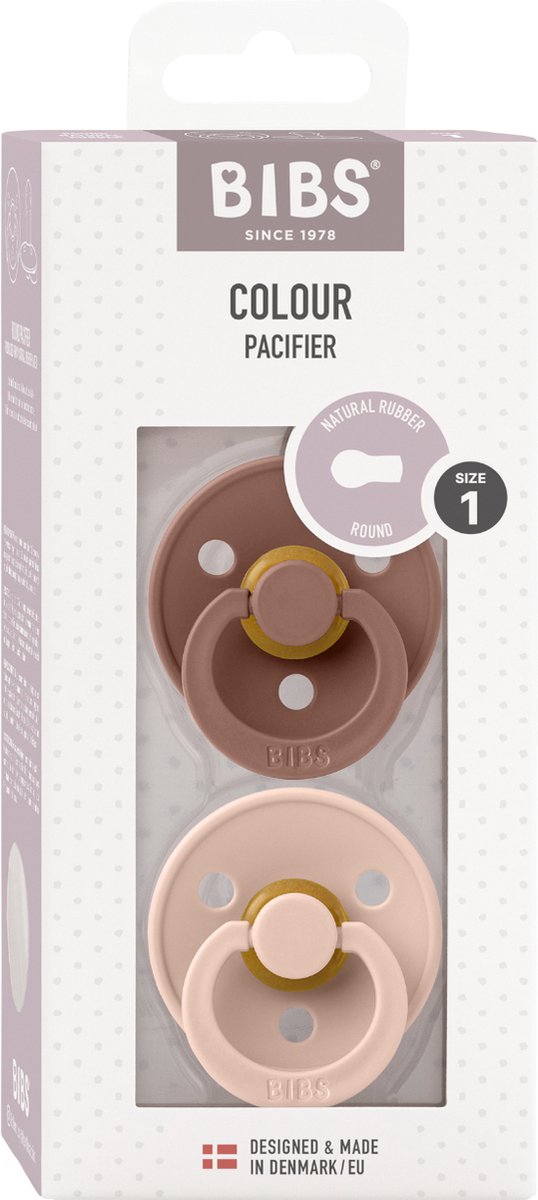 BIBS Fopspenen 2st.- maat 1 - woodchuck/blush