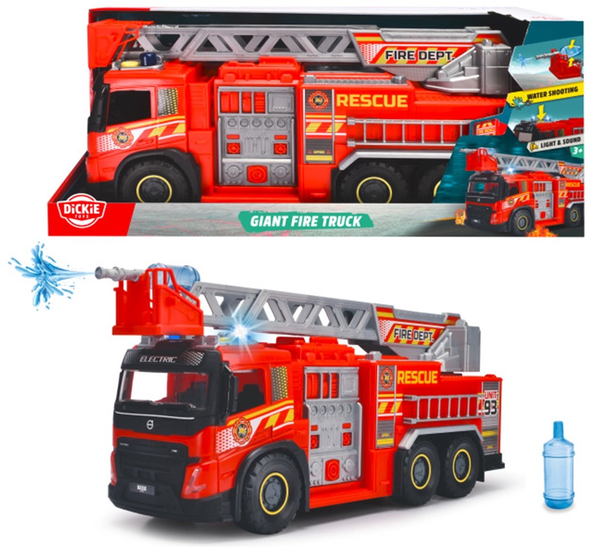 DICKIE Giant brandweerwagen met licht en geluid