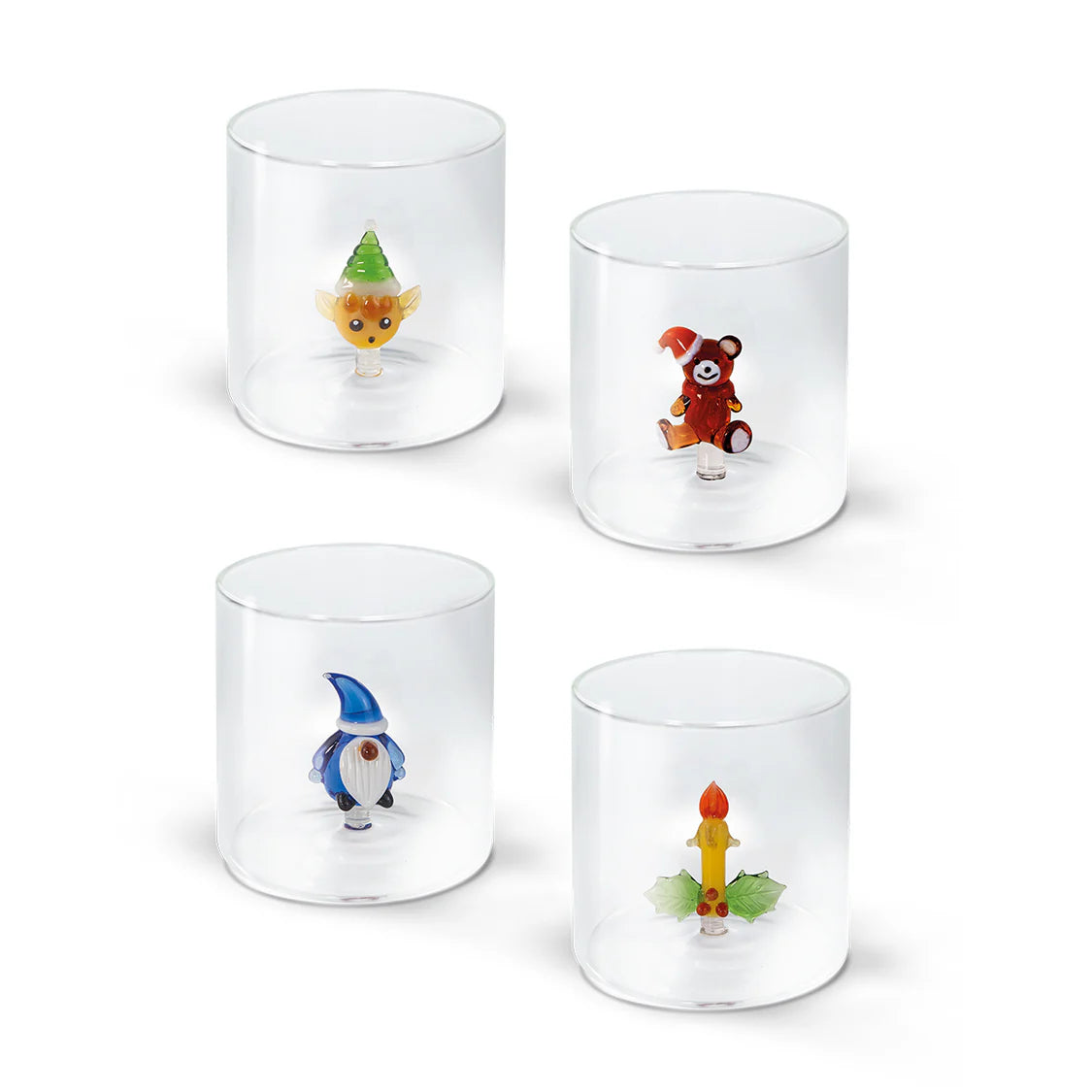 WD Glas 250ml in borosilicaat glas - kerst deco ass.  (prijs per stuk)