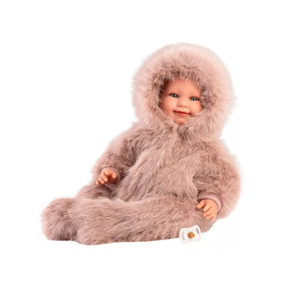 LLORENS Pop newborn Luka - 45cm met pluche berenpakje