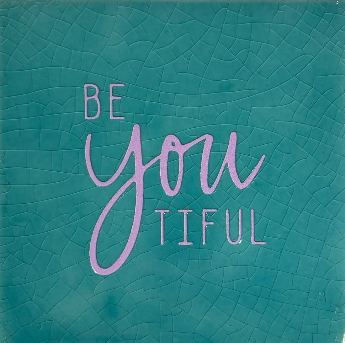 YETT Tegeltje - beYOUtiful - groen/lila