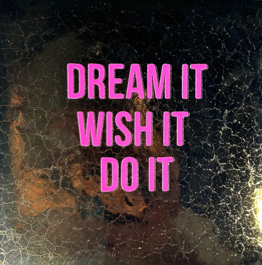 YETT Tegeltje - Dream it, wish it, do it - goud/roze