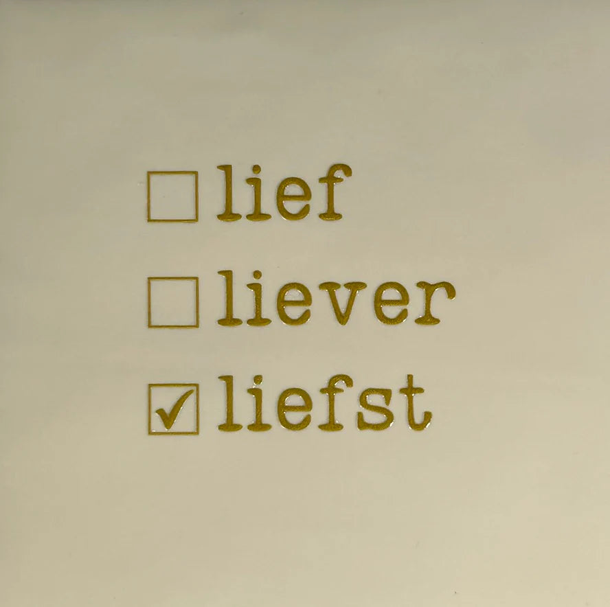 YETT Tegeltje - Lief liever liefst - creme/goud