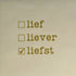 YETT Tegeltje - Lief liever liefst - creme/goud