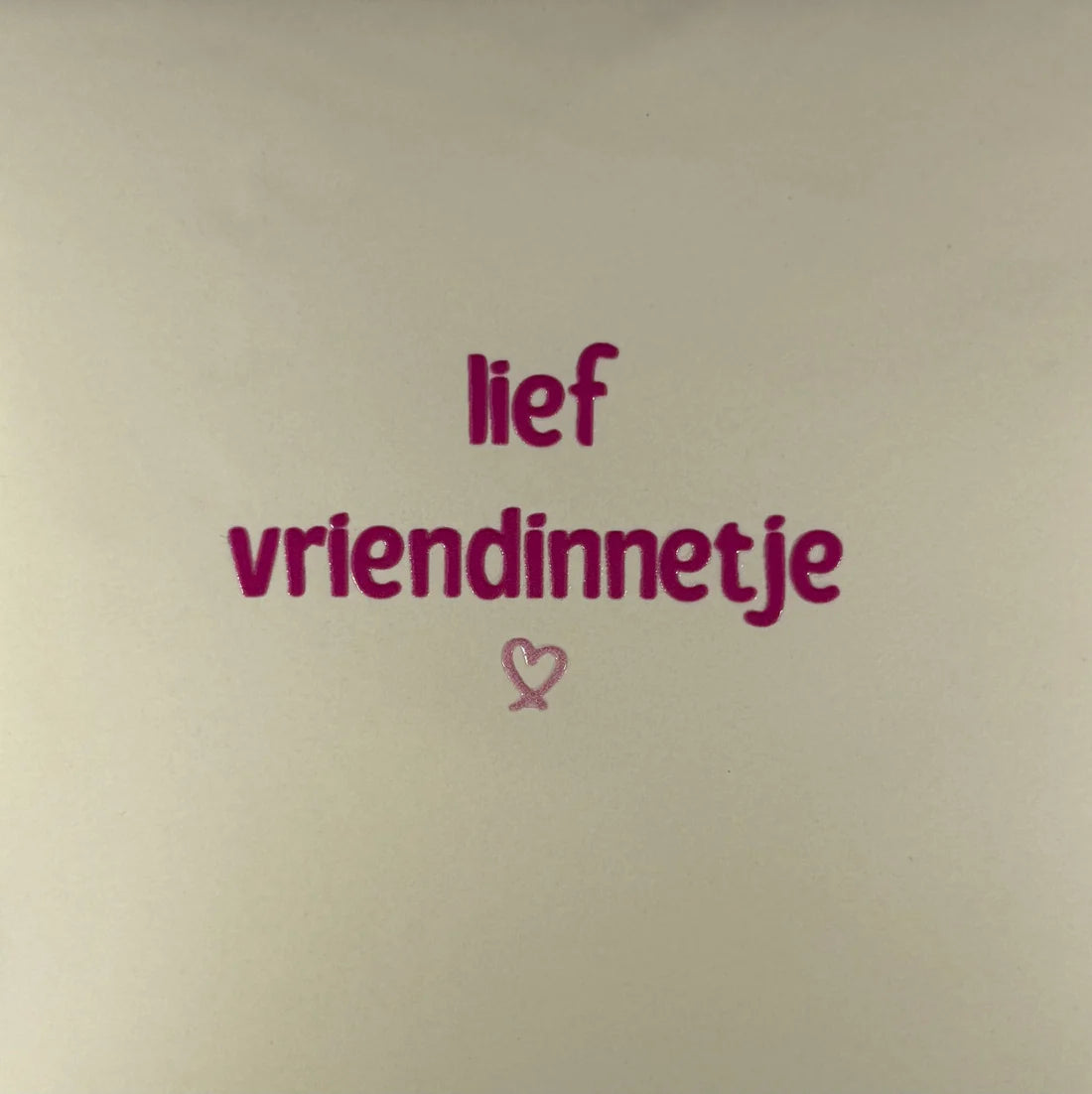 YETT Tegeltje - Lief vriendinnetje - creme/roze