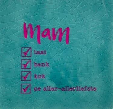 YETT Tegeltje - Mam… taxi - groen/roze