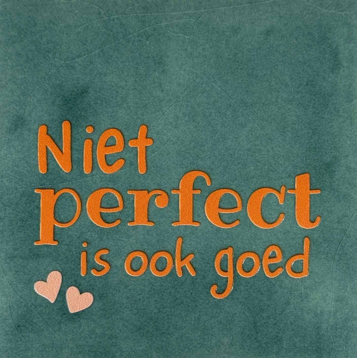 YETT Tegeltje - Niet perfect is ook goed - zeegroen/oranje