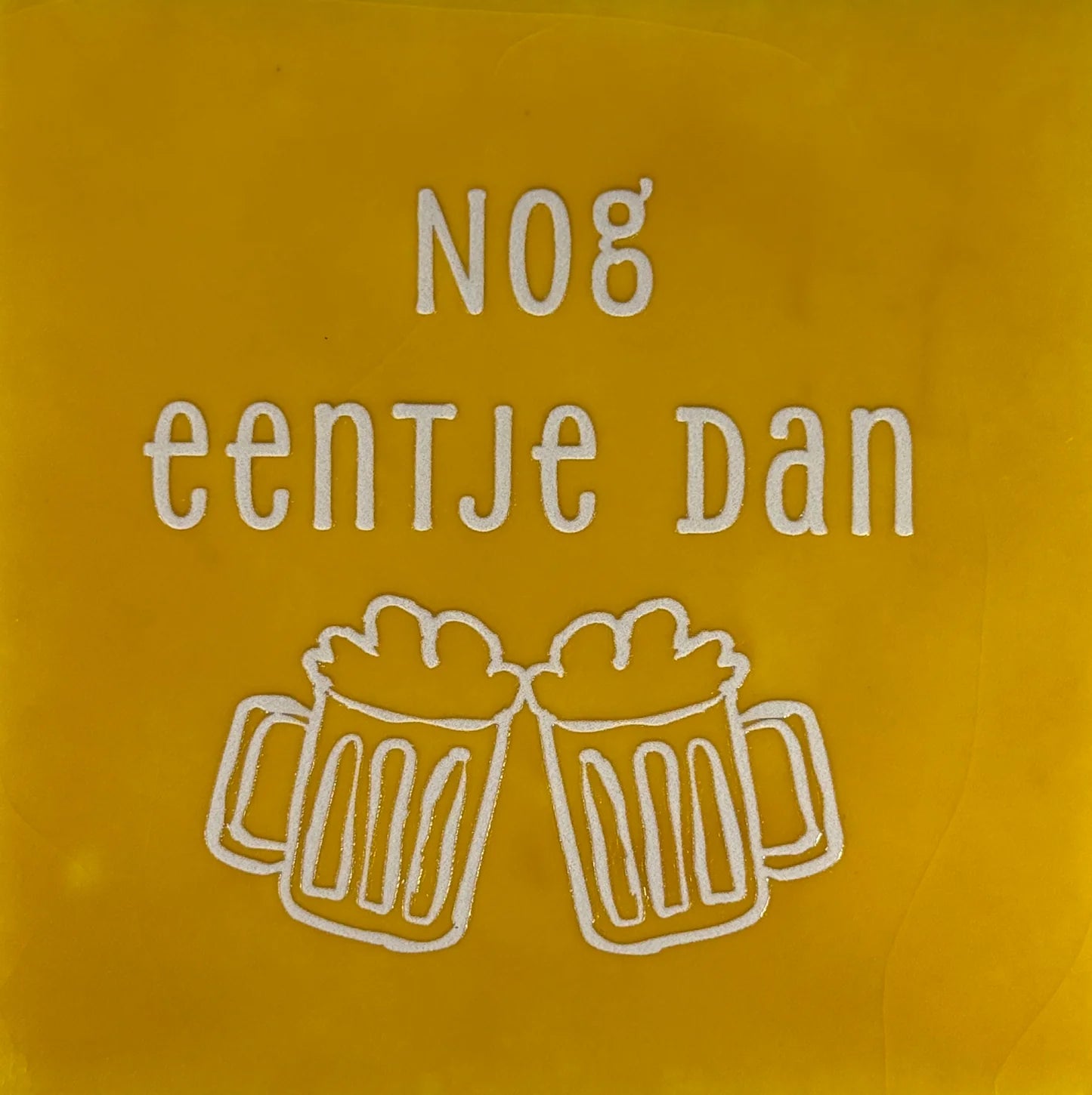 YETT Tegeltje - Nog 1-tje dan - geel/creme