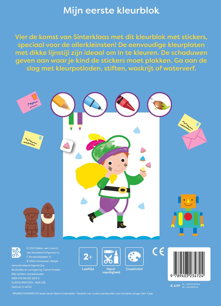 Sinterklaas - Mijn allereerste kleurblok met stickers