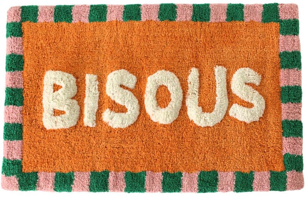 Badmat katoen - 50x80cm - bisous