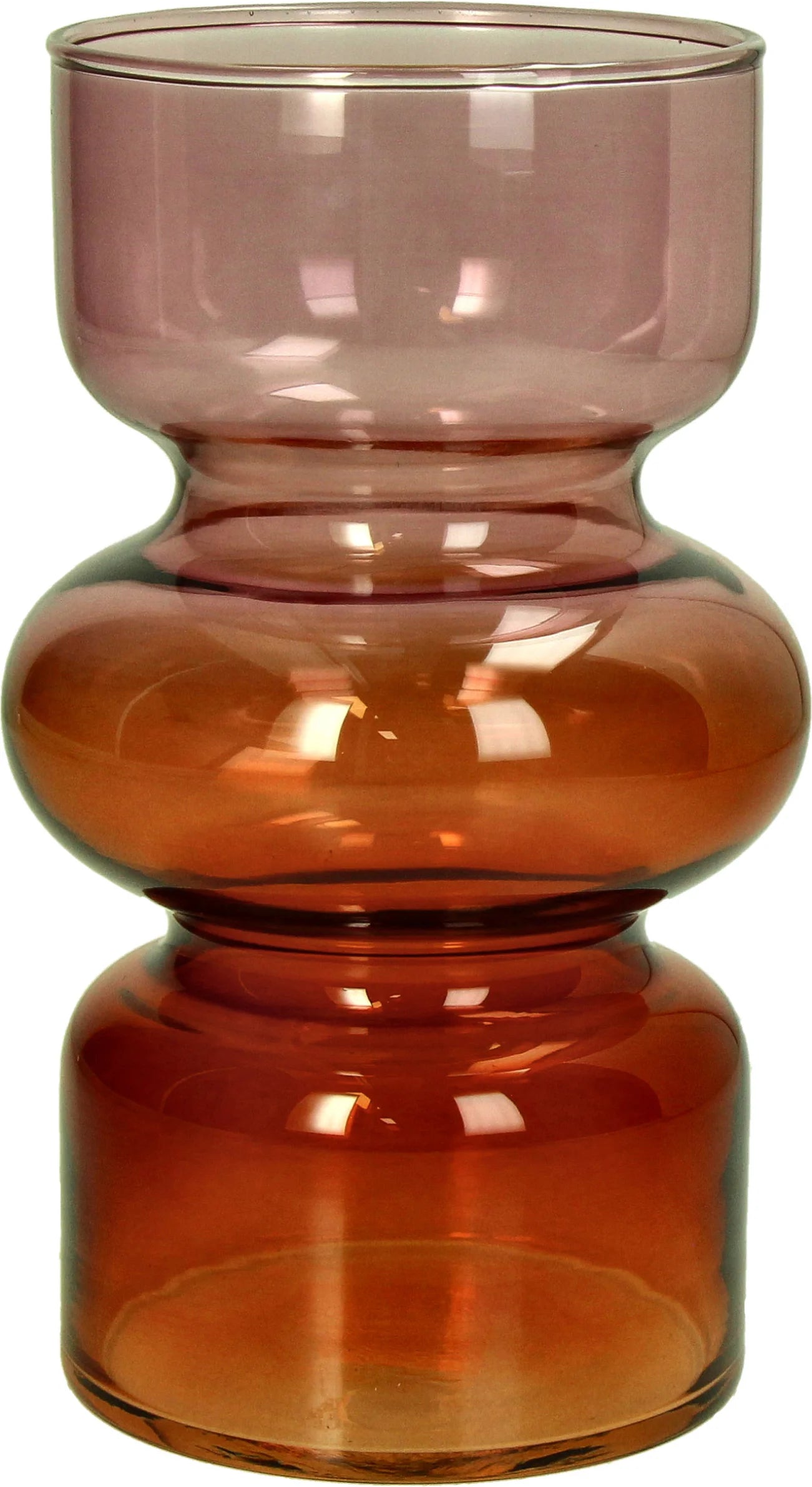 Vaas glas - 10x10x18cm - multicol.