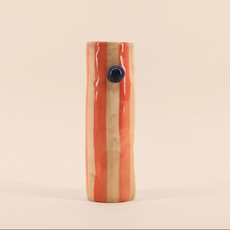 Vaas stoneware - 7x6x20cm - multicol.