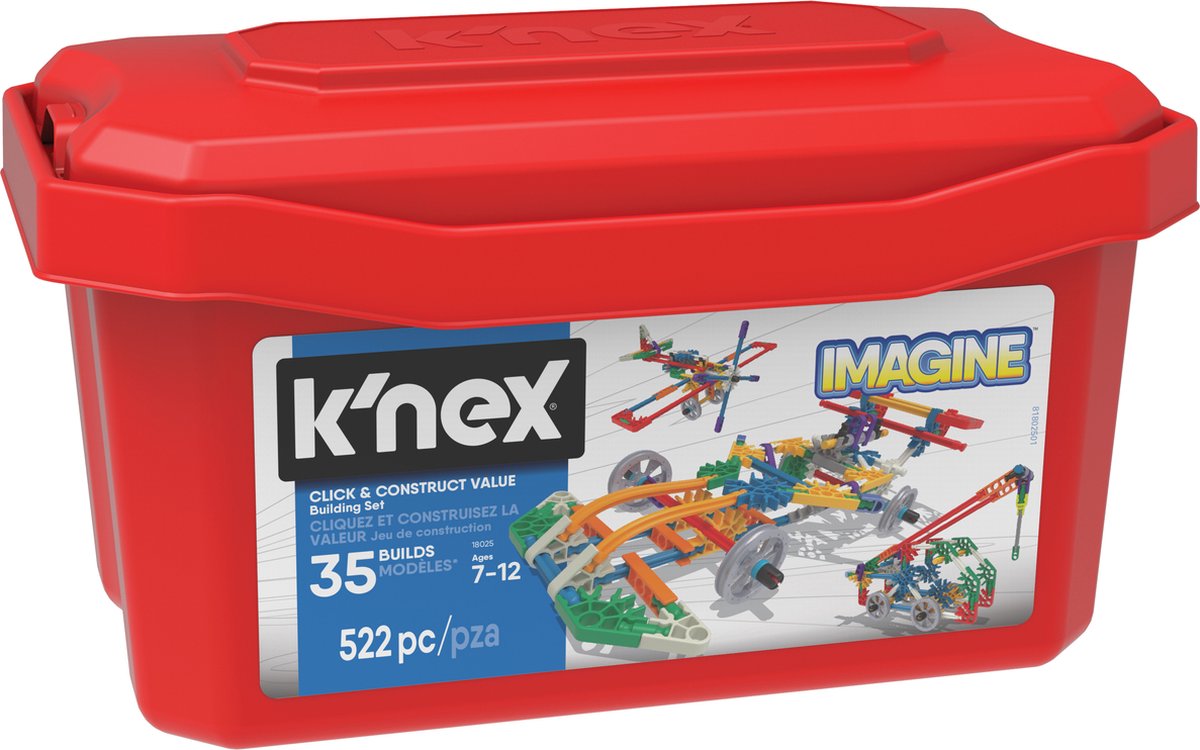 Knex classics - Click & construct value building set (red tub)