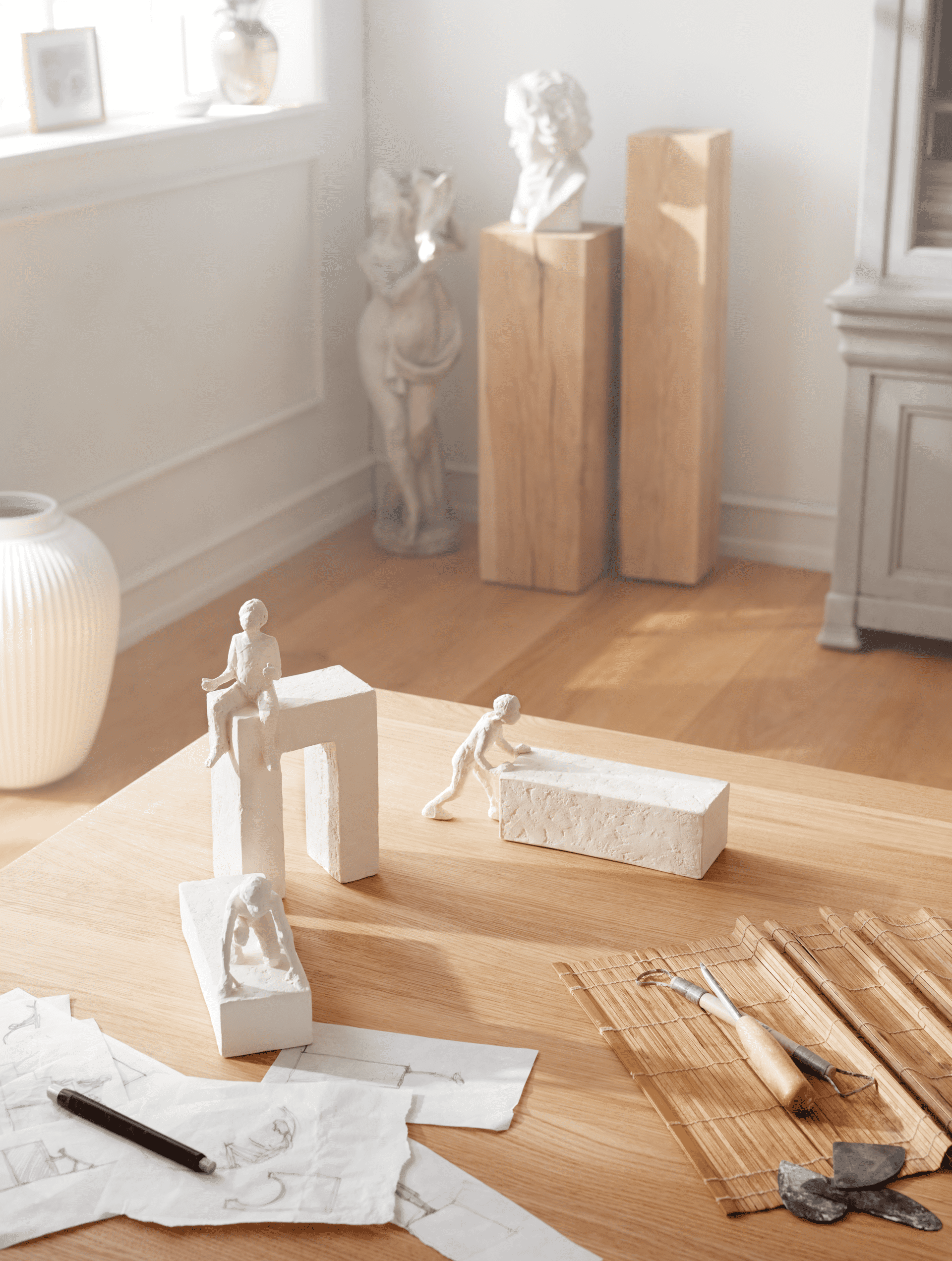 KAHLER ASTRO figuur 12cm - taurus - wit