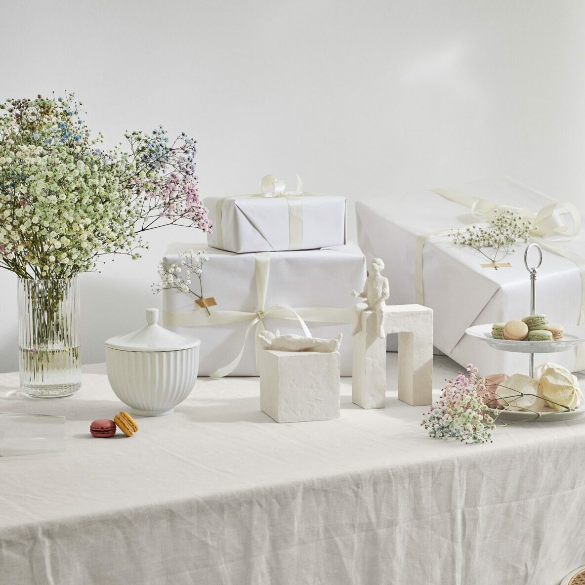 KAHLER ASTRO figuur 24cm - gemini - wit